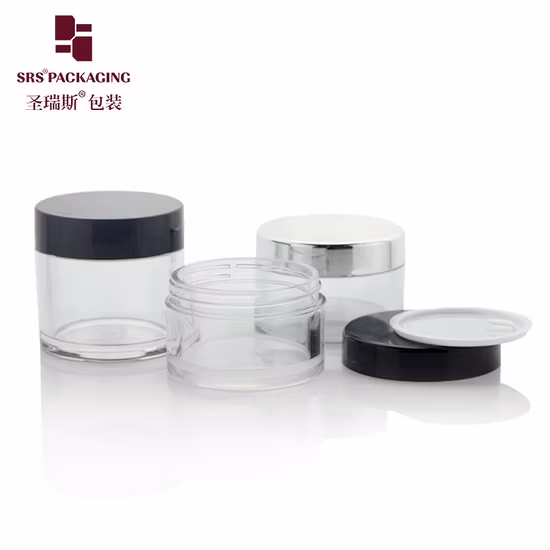 SRS Cosmetic Packaging, umweltfreundlich, 3 g, 5 g, 10 g, 15 g, 30 g, 50 g, 80 g, 100 g, 150 g, goldfarben, klar, AS PETG, PET-Lebensmittelqualität, Hautpflege, Gesichtsmaske, Creme, Nägel, Haare, Plastikdose